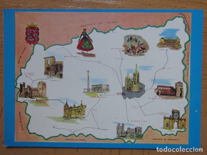 Postales: LEON. MAPA DE LA PROVINCIA. N&ordm;29. A&Ntilde;O 1968. - Foto 1