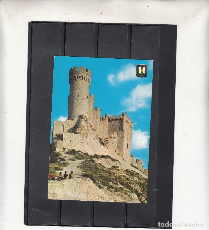 Postales: N&ordm; 13. PE&Ntilde;AFIEL. SUBIDA AL CASTILLO Y DETALLE DEL TORRE&Oacute;N