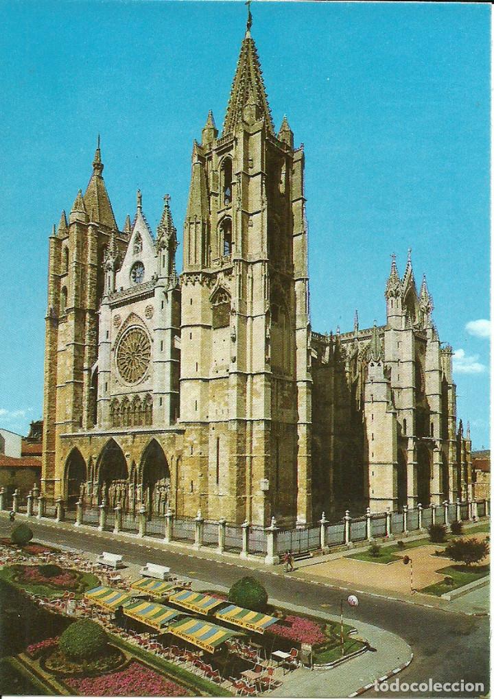 Postales: POSTAL DE LA CATEDRAL DE LEON - COLECCION PERLA - Foto 1
