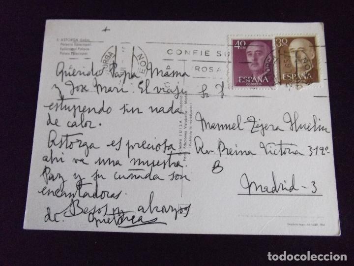 Postales: LEON-V43-ASTORGA-PALACIO EPISCOPAL-CIRCULADA - Foto 2
