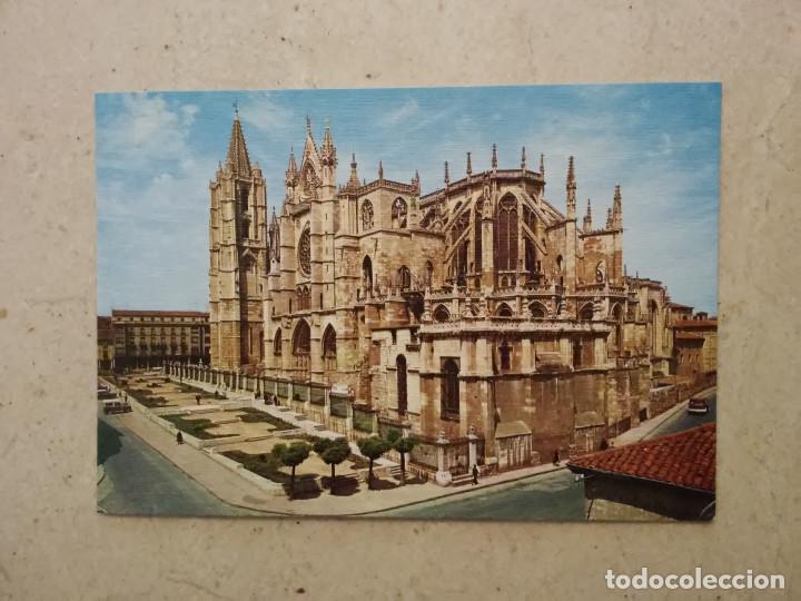 Postales: ANTIGUA POSTAL -10*15- LEON CATEDRAL ABSIDE - CAJON - A&Ntilde;O 1983