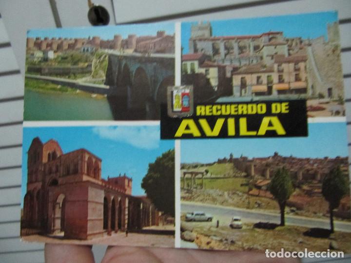 Postales: RECUERDO DE AVILA-N 31 RIO ADAJA Y MURALLAS-PLAZA CALVO SOTELO-BASILICA DE SAN VICENTE