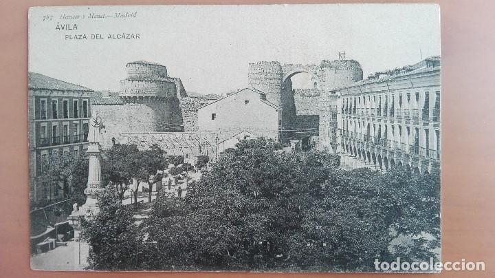 Postales: POSTAL AVILA N&ordm; 787 PLAZA DEL ALCAZAR EDIC HAUSER Y MENET REVERSO MURALLAS