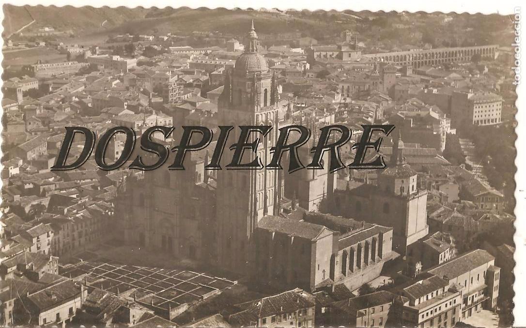 Postales: POSTAL, SEGOVIA A&Eacute;REA, LA CATEDRAL, ED. AEROTECNICA-GARRABELLA, VER REVERSO