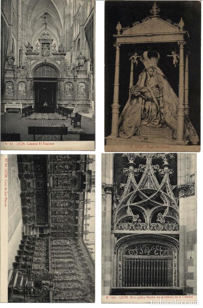 Postales: LOTE DE 4 POSTALES DE LE&Oacute;N - A&Ntilde;OS 1910 - Foto 1