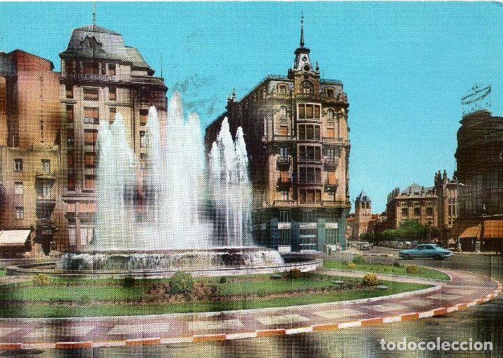 Postales: LEON PLAZA DE SANTO DOMINGO FUENTE MONUMENTAL
