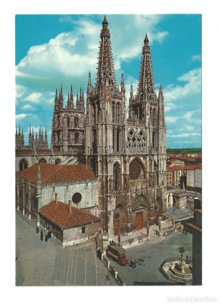 Postales: POSTAL- BURGOS.- N&ordm; 10, FACHADA PRINCIPAL Y CRUCERO DE LA CATEDRAL, ED. SICILIA- SIN CIRCULAR