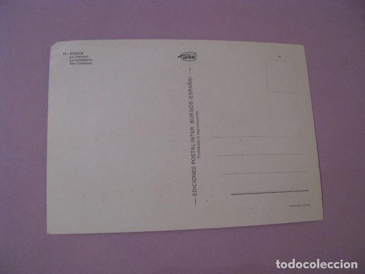 Postales: POSTAL DE BURGOS. LA CATEDRAL. ED. INTER. - Foto 2
