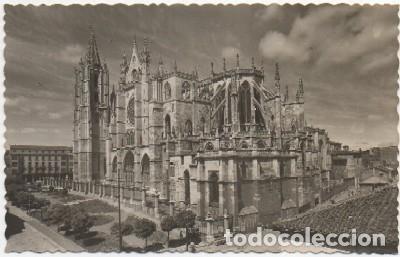 Postales: POSTAL DE LEON: CATEDRAL. ABSIDE Y FACHADA DE MEDIO DIA   P-CASTLE-1183