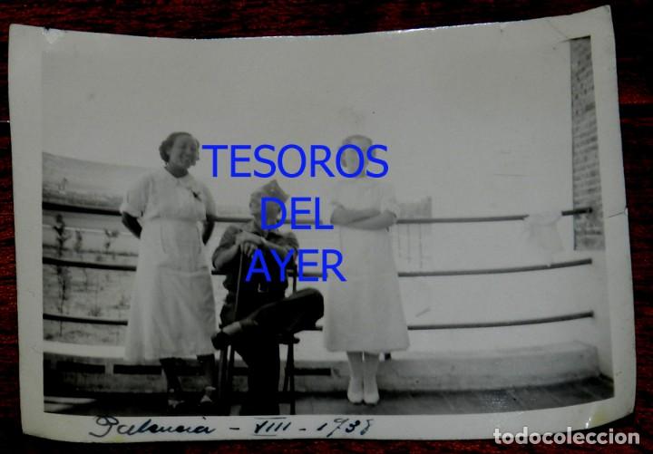 Postales: FOTOGRAFIA DE PALENCIA, GUERRA CIVIL, HOSPITAL MILITAR, AGOSTO DE 1938, MIDE 8,7 X 6,5 CMS.