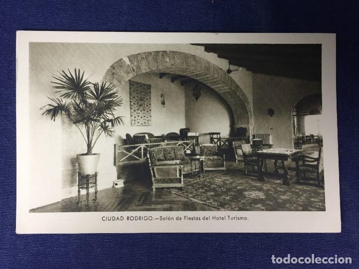 Postales: POSTAL ANTIGUA CIUDAD RODRIGO Sal&oacute;n fiestas Hotel turismo Foto Pazos no circulada ni escrita