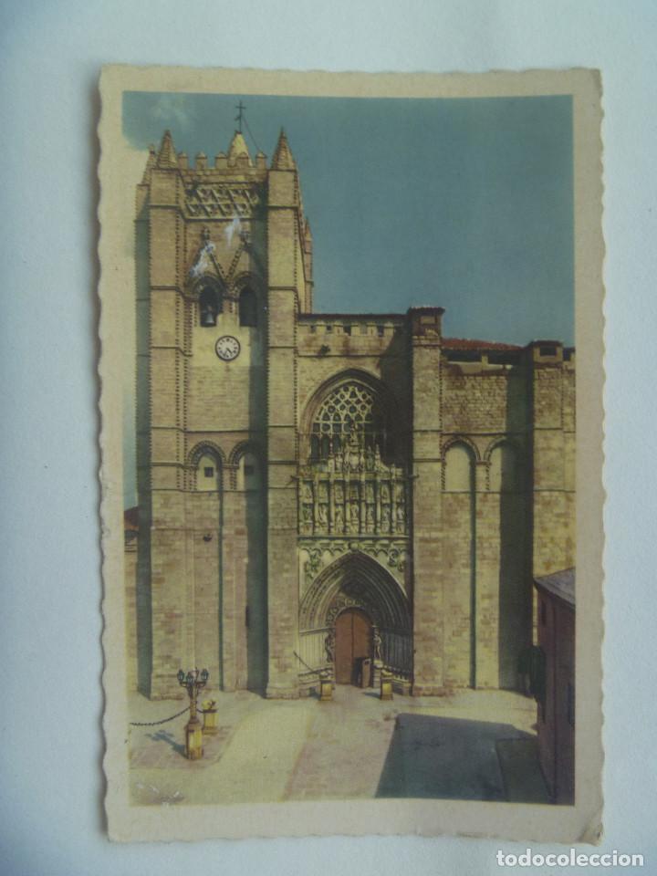 Postales: POSTAL DE AVILA : FACHADA PRINCIPAL DE LA CATEDRAL