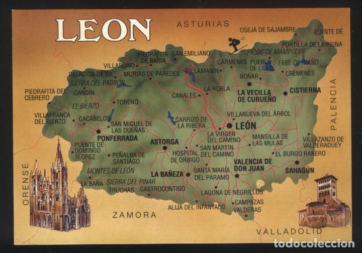 Postales: LE-0679- LE&Oacute;N. MAPA. - Foto 1