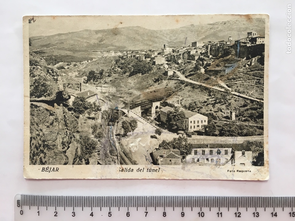 Postales: BEJAR. SALIDA DEL T&Uacute;NEL. FOTO REQUENA. HUECOGRABADO RIEUSSET. H. 1940?