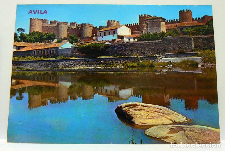 Postales: POSTAL DE AVILA MURALLAS Y RIO ADAJA