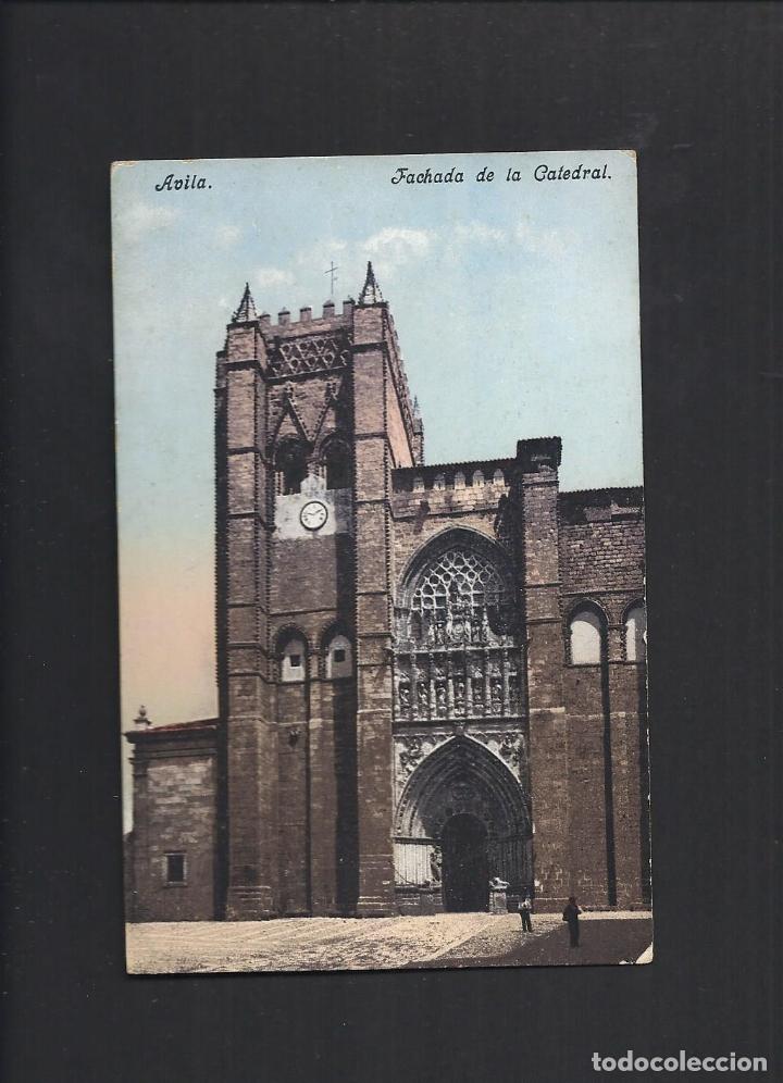 Postales: Avila. Fachada de la catedral. Circulada