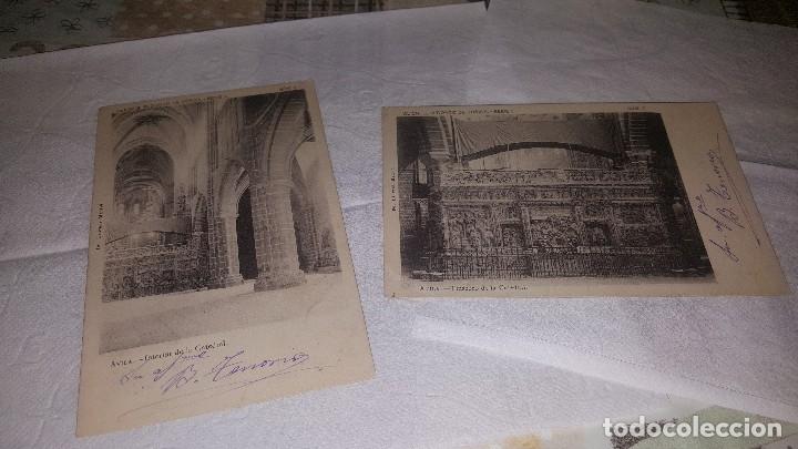 Postales: Avila, interior catedral y trascoro de la catedral, cliches r. De zu&ntilde;iga, circuladas, 14 x 9 cm.