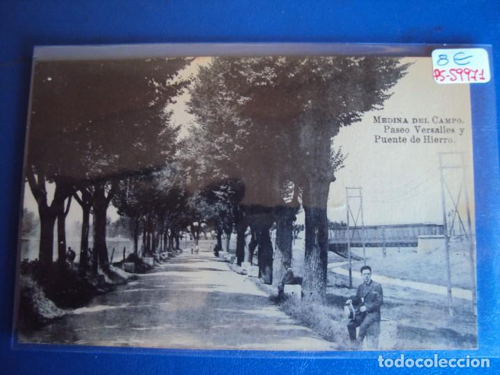 Postales: (PS-59971)POSTAL DE MEDINA DEL CAMPO-PASEO VERSALLES Y PUENTE DE HIERRO