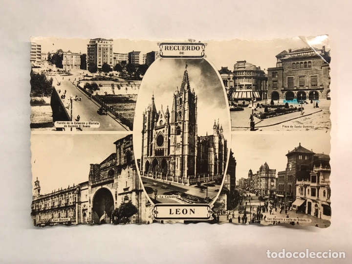 Postales: RECUERDO DE LEON. Postal Vistas Panor&aacute;micas. Edita: ediciones Arribas (h.1950?)