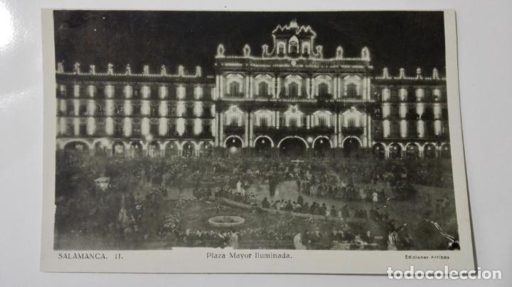 Postales: POSTAL SALAMANCA, PLAZA MAYOR ILUMINADA N&ordm; 11, EDICIONES ARRIBAS