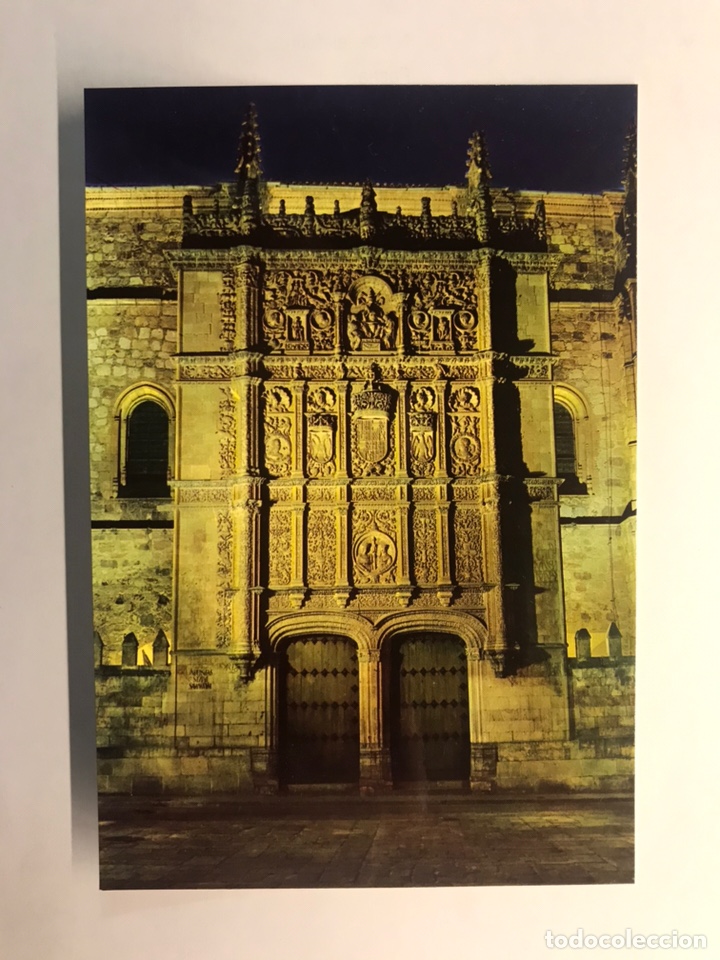 Postales: SALAMANCA. Postal No.25, Fachada de la Universidad de noche. Edita: Salvador Barrueco (h.1970?)