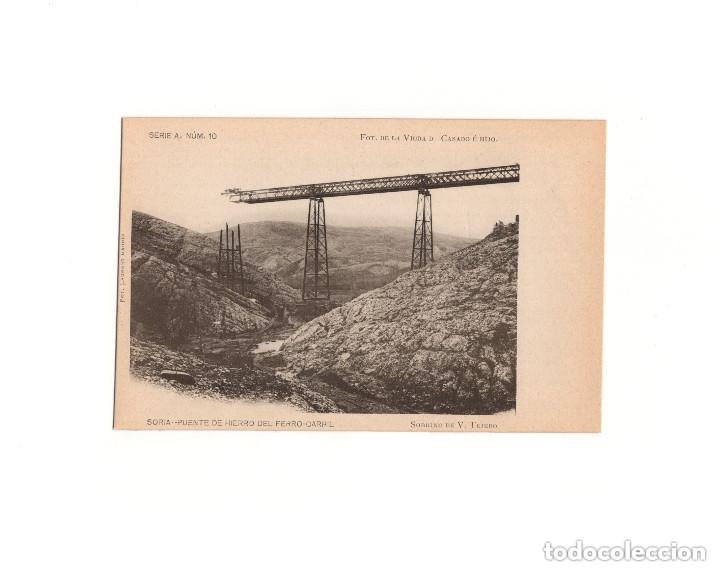 Postales: SORIA.- PUENTE DE HIERRO DEL FERROCARRIL. - Foto 1