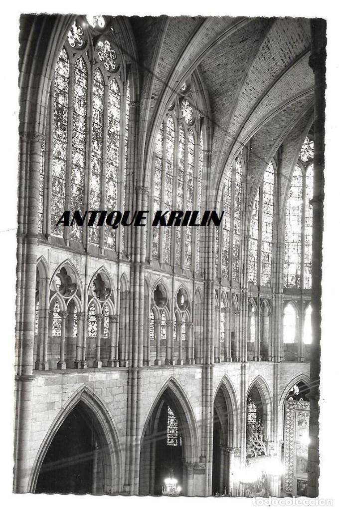 Postales: LEON N&ordm; 44 INTERIOR DE LA CATEDRAL .- EDICIONES LUJO - Foto 1