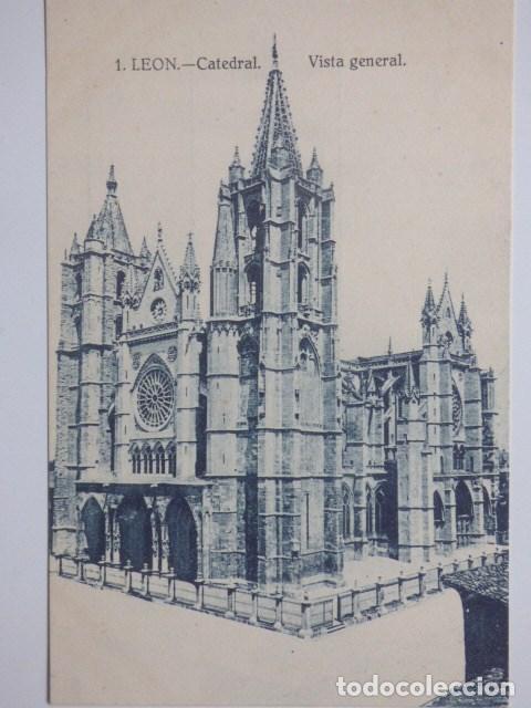 Postales: leon , catedral vista general - Foto 1