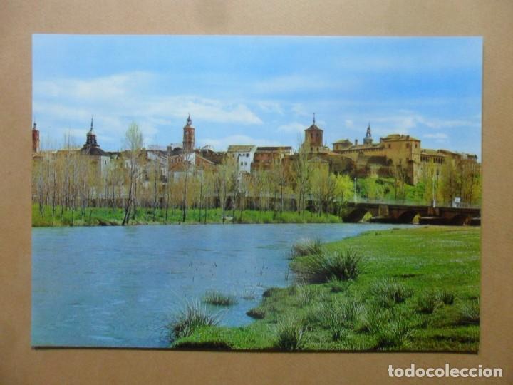 Postales: POSTAL - 3 - ALMAZAN (SORIA) - PANORAMICA Y PUENTE SOBRE EL RIO DUERO - ED. SICILIA