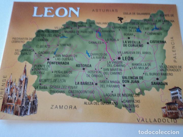 Postales: POSTAL DE LEON MAPA ED REYERO - Foto 1