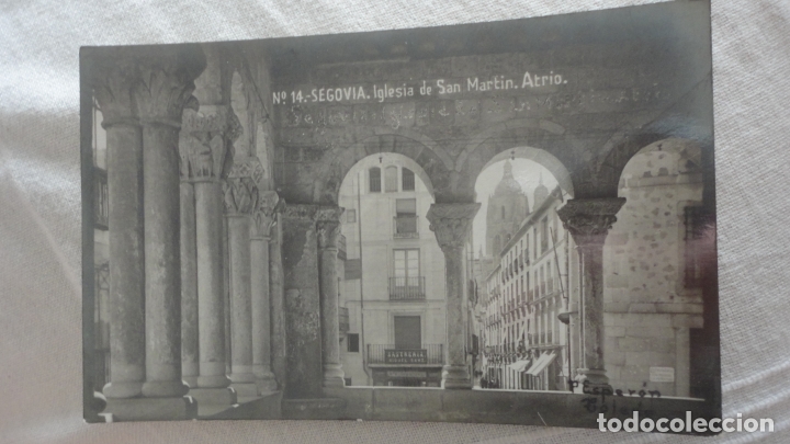 Postales: ANTIGUA POSTAL FOTOGRAFICA.IGLESIA SAN MARTIN.ATRIO.SEGOVIA.FOTO ESPERON N&ordm; 14