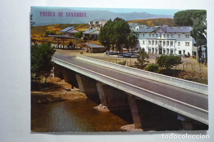 Postales: POSTAL PUEBLA DE SANABRIA .-PUENTE SOBRE RIO CASTRO -HOSTAL PERALES