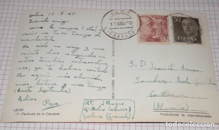 Postales: ANTIGUA TARJETA POSTAL DE LEON - Foto 2