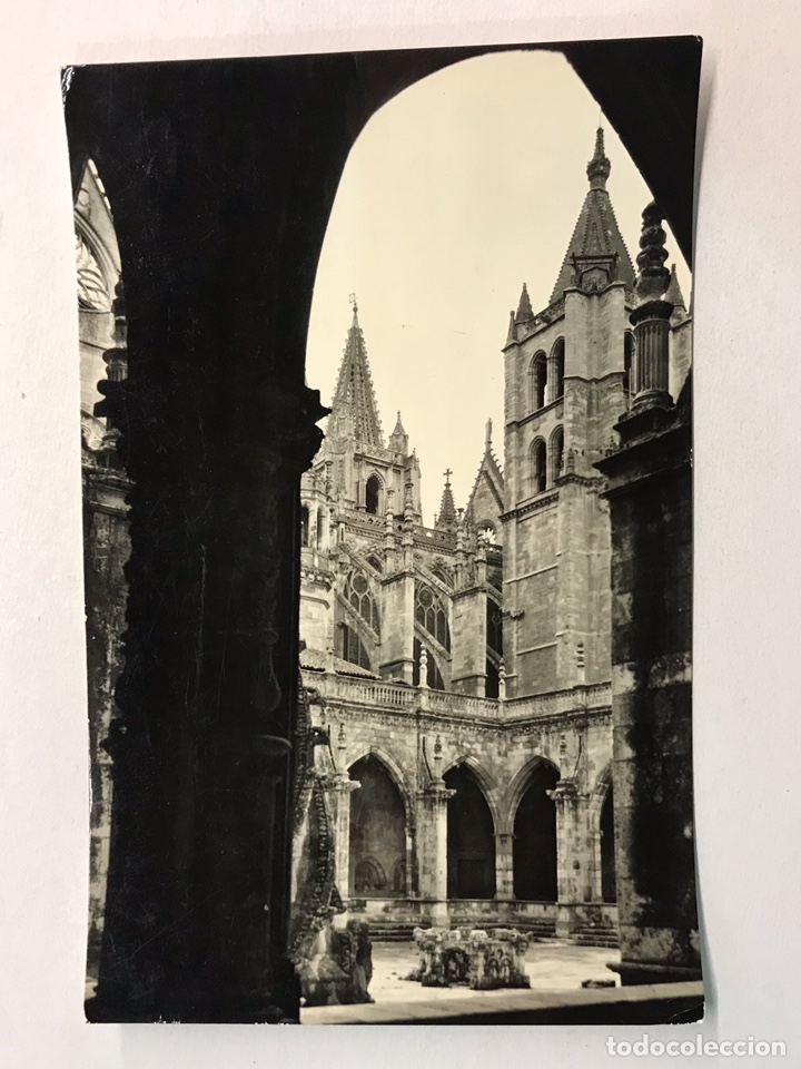 Postales: LEON. Postal No. 192, Claustro de la Catedral. ANVERSO EMBORRONADO (a.1961)
