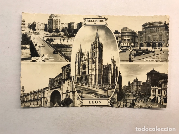 Postales: LEON. Postal, No. 196, Recuerdo de Leon. Edita: Ed. Arribas (h.1960?) Circulada...