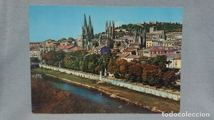 Postales: POSTAL CATEDRAL DE BURGOS PASEO DEL ESPOL&Oacute;N  CASTILLA Y LE&Oacute;N