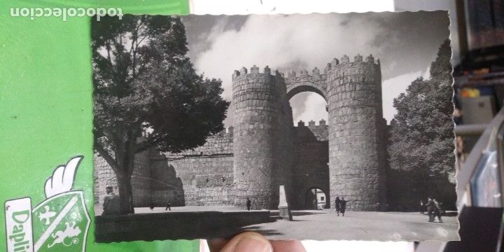 Postales: Fotografia Avila Puerta de San Vicente 1957 escrita y sellada