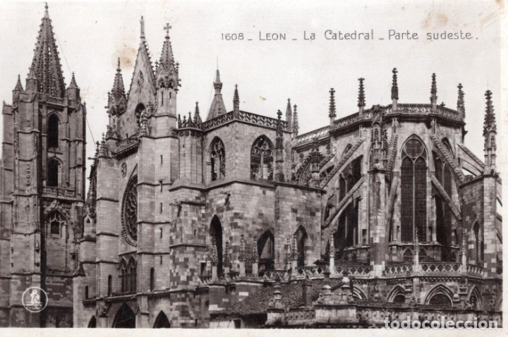 Postales: le&oacute;n. 1608 la catedral. parte sudeste. unique - Foto 1