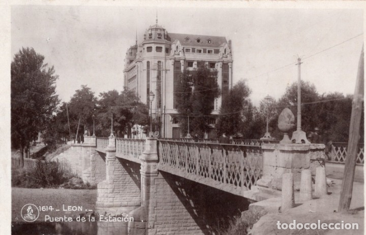 Postales: le&oacute;n. 1614 puente de la estaci&oacute;n. unique - Foto 1