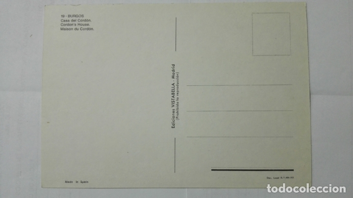 Postales: POSTAL BURGOS, CASA DEL CORDON - Foto 2