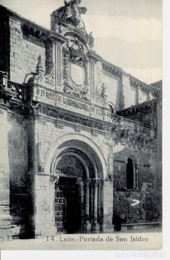 Postales: LEON . PORTADA DE SAN ISIDRO - Foto 1