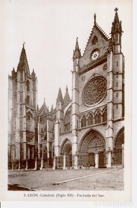 Postales: LEON . CATEDRAL . FACHADA SUR - Foto 1