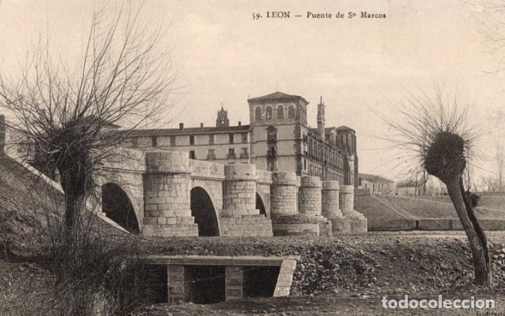 Postales: le&oacute;n. 59 puente de san marcos - Foto 1