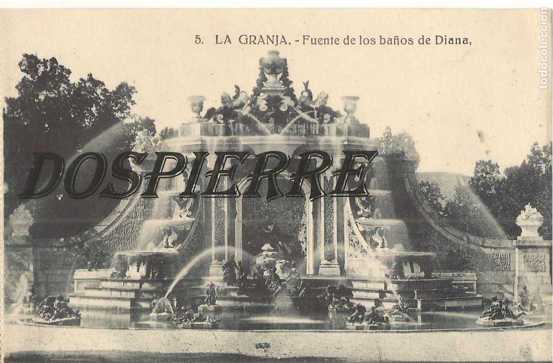 Postales: POSTAL, LA GRANJA-SEGOVIA, FUENTE DE LOS BA&Ntilde;OS DE DIANA, N&ordm; 5, HELIOTIPIA, SIN CIRCULAR