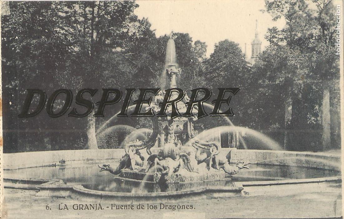 Postales: POSTAL, LA GRANJA-SEGOVIA, FUENTE DE LOS DRAGONES, N&ordm; 6, HELIOTIPIA, SIN CIRCULAR