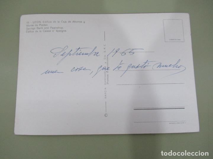 Postales: Le&oacute;n - Edificio de la Caja de Ahorros y Monte Piedad - Escrita - Foto 2