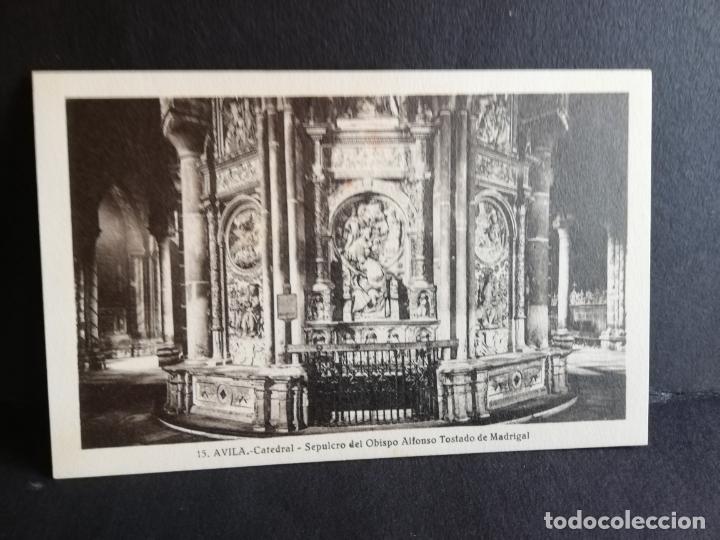 Postales: TARJETA POSTAL DE AVILA. CATEDRAL. SEPULCRO DEL OBISPO ALFONSO TOSTADO DE MADRIGAL. L. ROISIN.