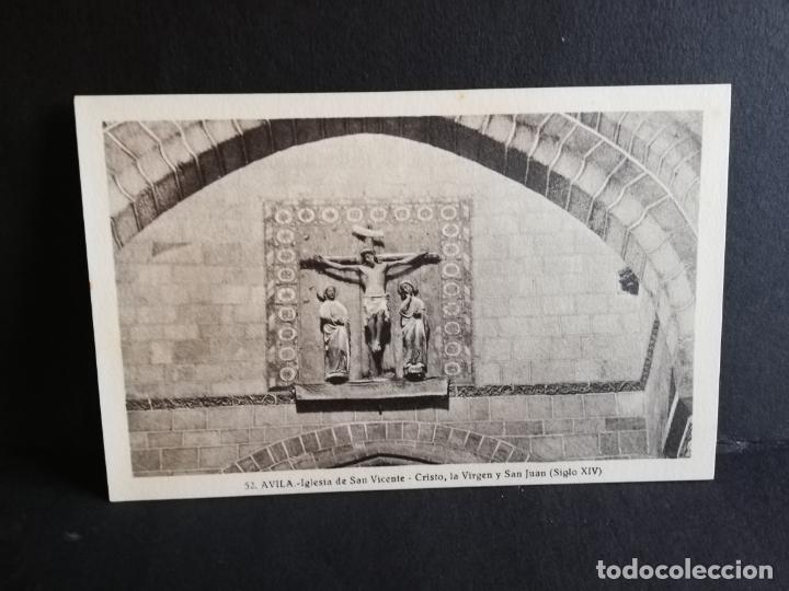 Postales: TARJETA POSTAL DE AVILA. IGLESIA DE SAN VICENTE. CRISTO, LA VIRGEN Y SAN JUAN. S. XIV. L. ROISIN.