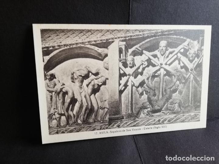 Postales: TARJETA POSTAL DE AVILA. SEPULCRO DE SAN VICENTE. DETALLE. S. XIII. L. ROISIN.