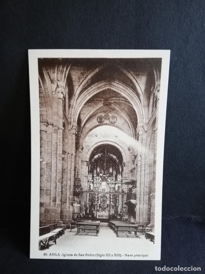 Postcards: TARJETA POSTAL DE AVILA. IGLESIA DE SAN PEDRO. SIGLO XII Y SIGLO XIII. NAVE PRINCIPAL. L. ROISIN.